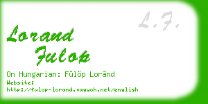 lorand fulop business card