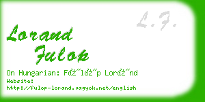 lorand fulop business card